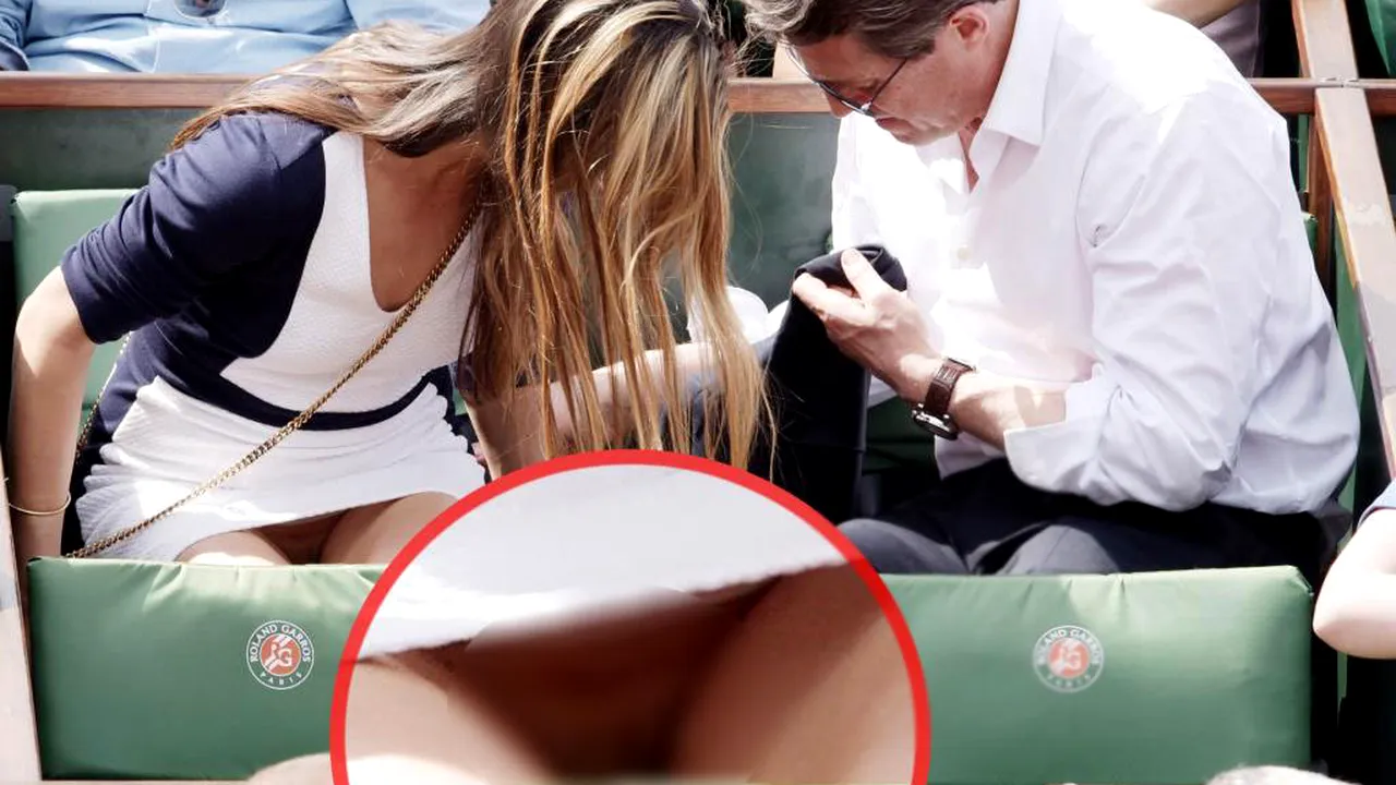 Gafă uriașă. FOTO | Iubita lui Hugh Grant, surprinsă fără lenjerie intimă la Roland Garros