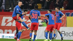 Adrian Şut, ce torpilă! Execuție formidabilă în FCSB - Universitatea Craiova: gol cu stângul, de la 25 de metri!
