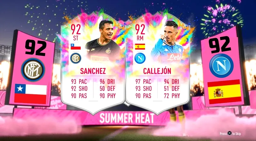 FIFA 20 Summer Heat: Alexis Sanchez versus Jose Callejon! Două super-carduri marca eSeria A