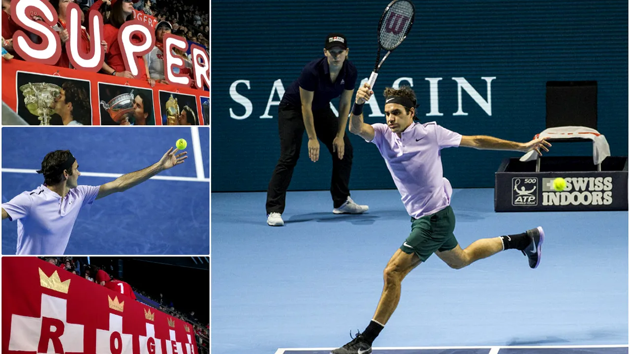 Welcome home, Roger Federer. Filmul unei demonstrații de tenis de 61 de minute a elvețianului, la Basel: 