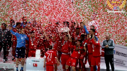 FOTO | Bayern a primit trofeul pentru cel de-al 25-lea titlu din istorie. Jucătorii au sărbătorit cu multă bere. Schweinsteiger a marcat la meciul cu numărul 500 pentru el