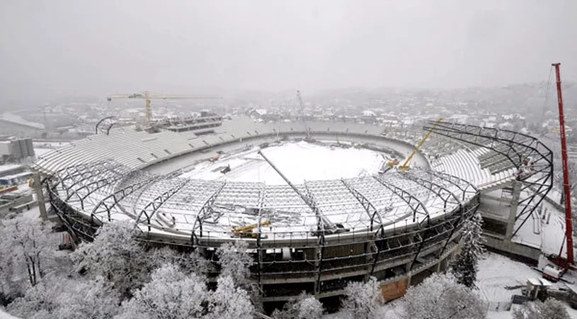 Chiar și pe ger cumplit, la Cluj Arena se lucrează!** FOTO Stadionul prinde contur