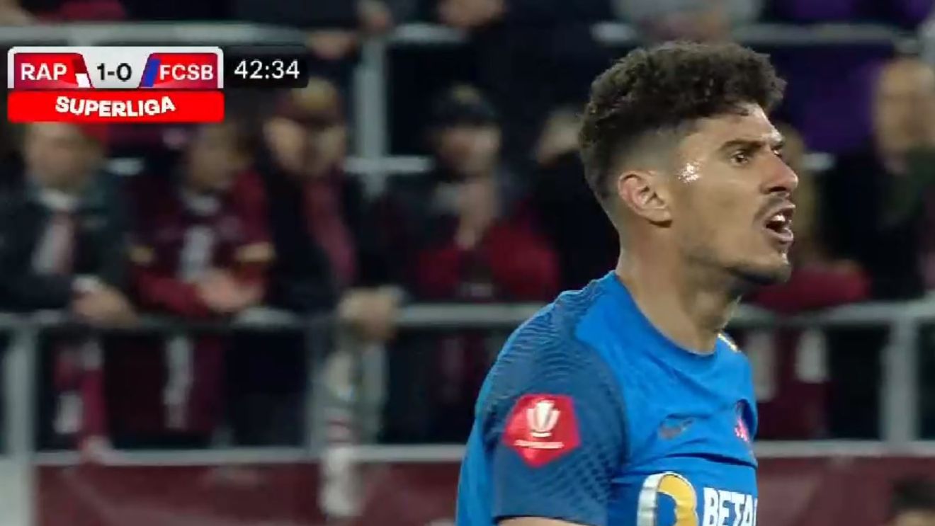 Înjurătură grobiană a lui Florinel Coman pentru arbitrul Horațiu Feșnic! Camerele de luat vederi au surprins momentul în care vedeta FCSB credea că nu îl vede și nu îl aude nimeni: de ce și-a ieșit din minți „Mbappe”! | VIDEO