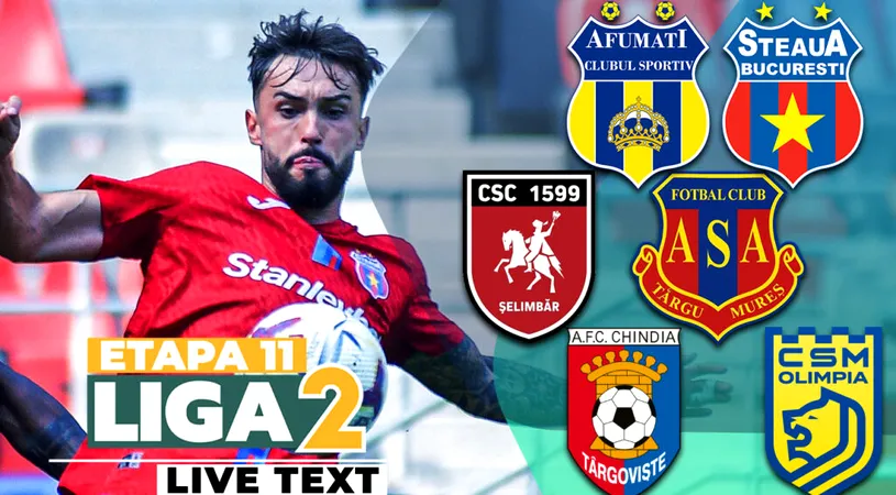 Etapa 11 Liga 2 | Slobozia, Sibiu și Târgoviște găzduiesc meciurile de astăzi din liga secundă și toate încep la ora 11:00