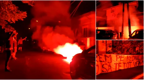 VIDEO | Au transformat noaptea în zi! Suporterii lui Dinamo au luat cu asalt casa lui Bogdan Bălănescu: 