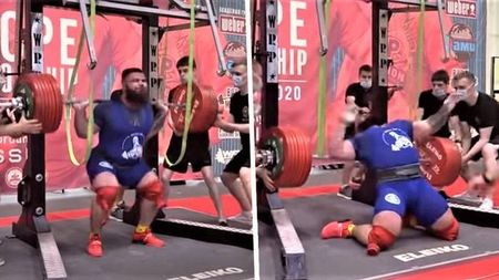 Halterofilul care și-a rupt genunchii când a ridicat 400 de kilograme a postat o fotografie, din spital, în care își arată operațiile. „Nu este o imagine pentru cei mai slabi de înger” | FOTO & VIDEO