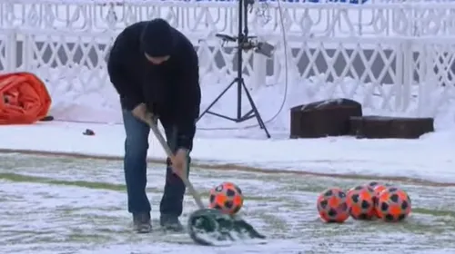 Mircea Lucescu, imagini senzaționale! Antrenorul lui Dinamo Kiev a pus mâna pe lopată și s-a luptat cu zăpada înaintea meciului cu Olympik Donețk | VIDEO