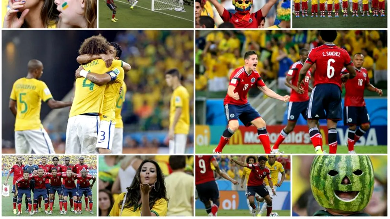 Fundașii duc Selecao în semifinale. David Luiz a reușit poate golul campionatului. FOTO | Nebunie la Fortaleza, în Brazilia - Columbia
