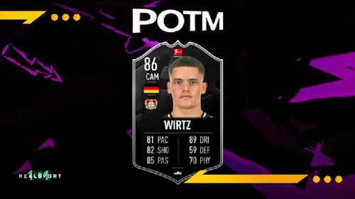 Jucătorul lunii din e<i class='ep-highlight'>Bundesliga</i> este Florian Wirtz. Recenzia completă a cardului