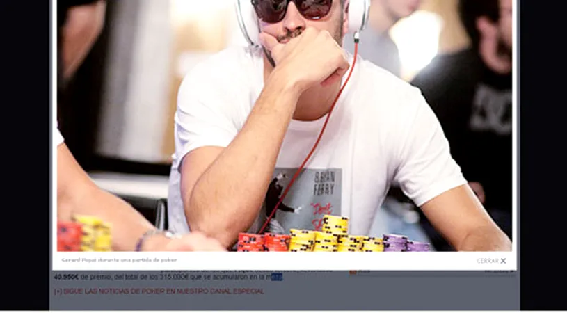 Face bani și când este accidentat!** Pique, as la poker