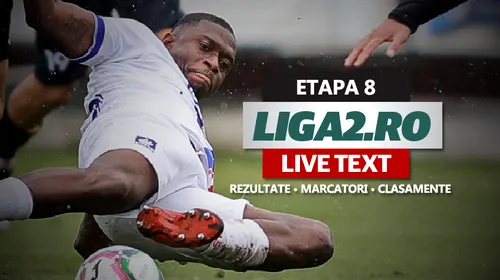 Liga 2, etapa 8 | SC Oțelul întoarce scorul și câștigă in extremis pentru revenirea pe locul 1. FK Miercurea Ciuc se impune cu ”lanterna” și urcă pe podium. Poli Timișoara pierde din nou acasă, la Brașov a fost remiză