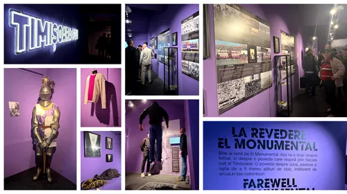 ”La revedere, El Monumental!” Expoziția de la Stadionul ”Dan Păltinișanu” și-a deschis porțile. Printre atracții sunt o armură de la meciul cu Juventus și un sombrero de la Universiada din 1979