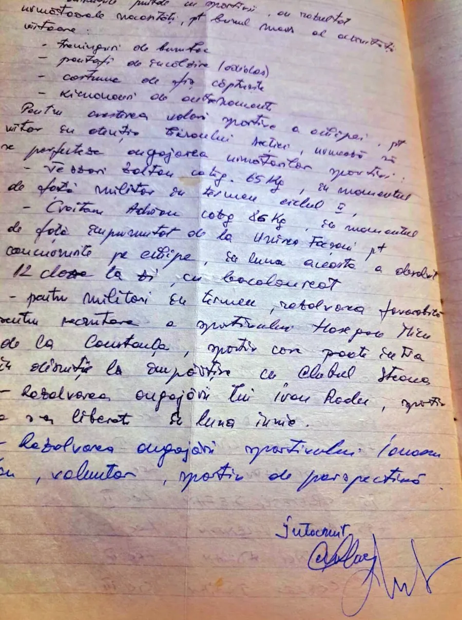 Cererea de angajare formulată de Constantin Niculae, în jurnalul secției, pentru mai mulți sportivi, printre care și Zoltan Teszari
