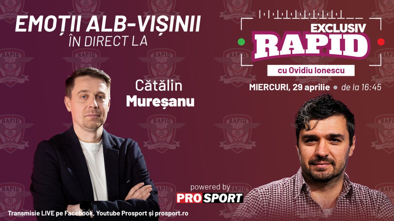 Rapidiștii adevărați nu se dezic de echipa favorită, indiferent de rezultate, iar noi vă așteptăm la "EXCLUSIV RAPID", în direct pe YouTube și Facebook - ProSport, de la 16:45!