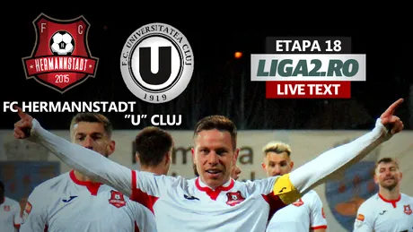 ”U” Cluj bate FC Hermannstadt la Mediaș și cele două echipe fac rocada în clasament! Meciul, afectat de o ninsoare ca-n povești și de o gravă greșeală de arbitraj