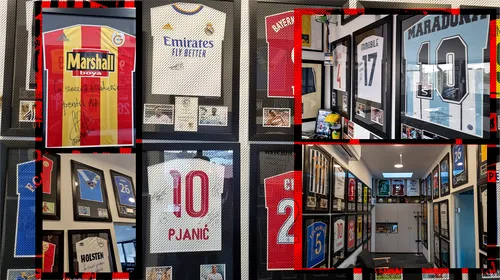 Biroul – muzeu. Tricourile cu autograf ale lui Pele, Maradona, Ronaldo, Zlatan, Hagi, Popescu și alți mari fotbaliști de talie mondială tronează pe pereții unei instituții de stat din București. „O să-mi fac un muzeu și toată lumea o să aibă acces” | REPORTAJ EXCLUSIV FOTO & VIDEO