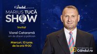 Marius Tucă Show începe miercuri, 10 iunie, de la ora 19.00, live pe Gândul. Invitat: Viorel Cataramă