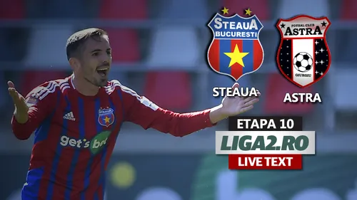 Steaua se împiedică în Ghencea de ultima clasată Astra! Un gol senzațional, direct din corner, a decis meciul în care portarul Moroz a fost înger păzitor