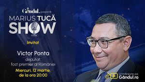 Marius Tucă Show începe miercuri, 12 martie, de la ora 20.00, live pe Gândul. Invitat: Victor Ponta