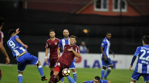 Chin pentru tabelă. Oltenii au ratat șansa de a trece pe primul loc, după 0-0 cu CFR, care a jucat 70 de minute în 10 oameni. CFR Cluj - CS U Craiova 0-0