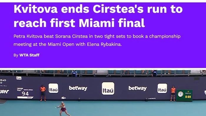 Ce scrie presa internațională despre eșecul Soranei Cîrstea cu Petra Kvitova. Este gratulată drept „eroina" competiției de la Miami