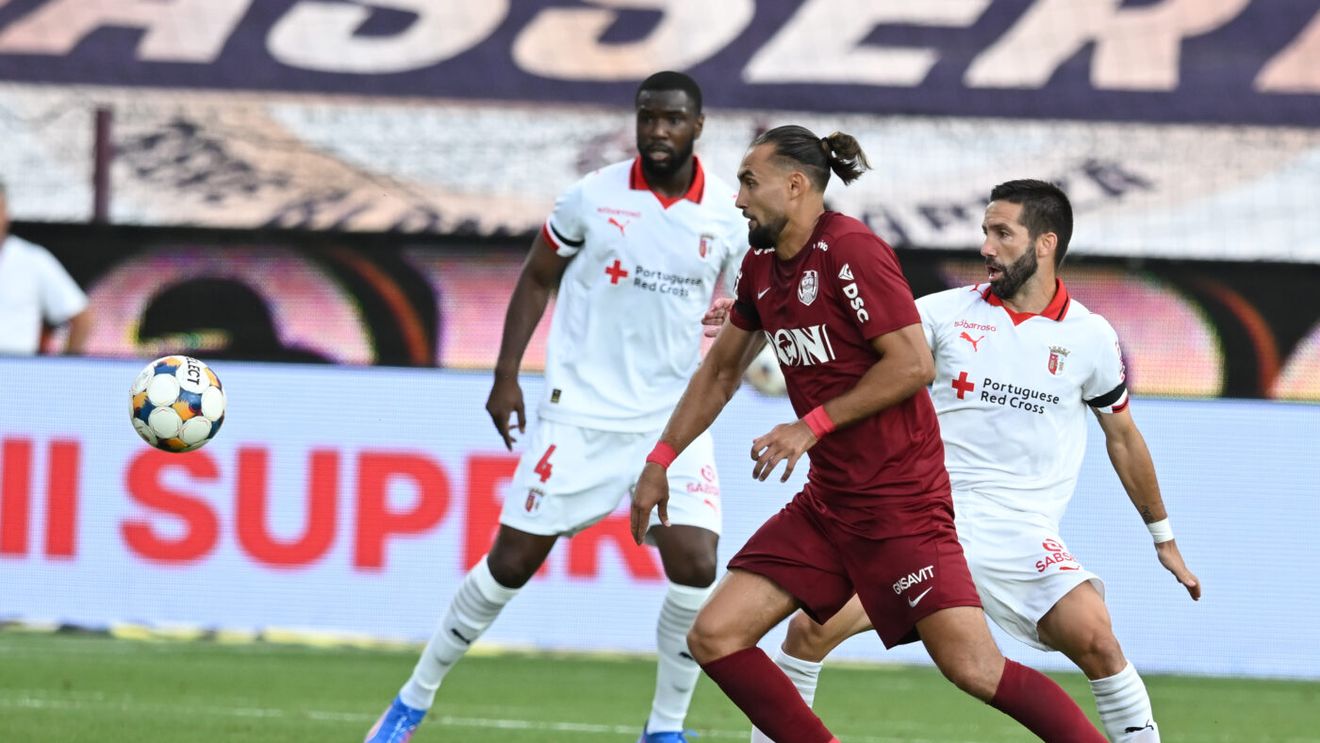 CFR Cluj - Braga 1-2, în prima manșă a turului 3 preliminar din Europa League. Echipa lui Dan Petrescu pierde în Gruia! Calificarea se va decide în Portugalia