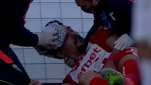 Adi Petre, la un pas de o accidentare horror: „Straniu, nedemn pentru fotbalul nostru!” Fostul atacant al FCSB, plin de sânge la Giurgiu | FOTO