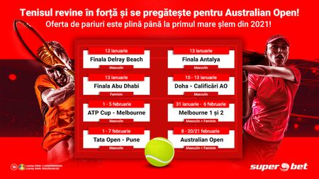 A revenit magia la fileu! 3 finale importante și calificările de la Australian Open se decid azi!