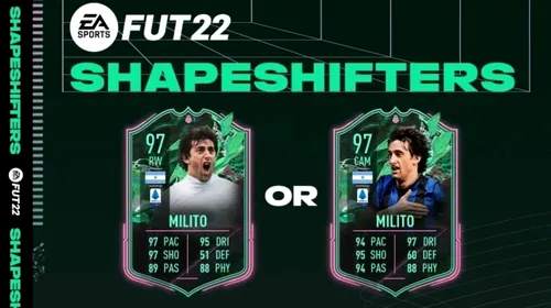 Shapeshifters Diego Milito în FIFA 22! Gamerii pot alege într-un card de mijlocaș sau unul de atacant de bandă