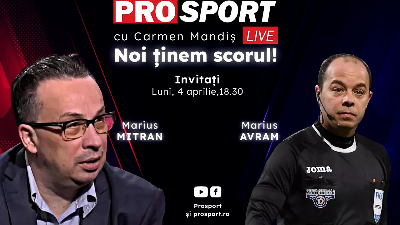 ProSport Live, o nouă ediție pe prosport.ro! Marius Mitran și Marius Avram discută despre eșecul lui Gigi Becali în fața rivalului Mihai Rotaru!