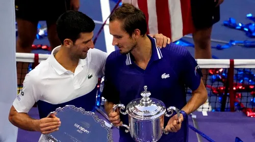 „Pentru mine, ești cel mai mare din toate timpurile!” Daniil Medvedev a făcut show după ce l-a învins pe Novak Djokovic în finala US Open
