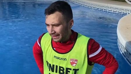 Alexandru Răuță, recuperare în piscină după antrenamentele intense: "Trebuie toți să tragem pentru că avem nevoie de puncte". Care este noul obiectiv al lui Dinamo | EXCLUSIV VIDEO