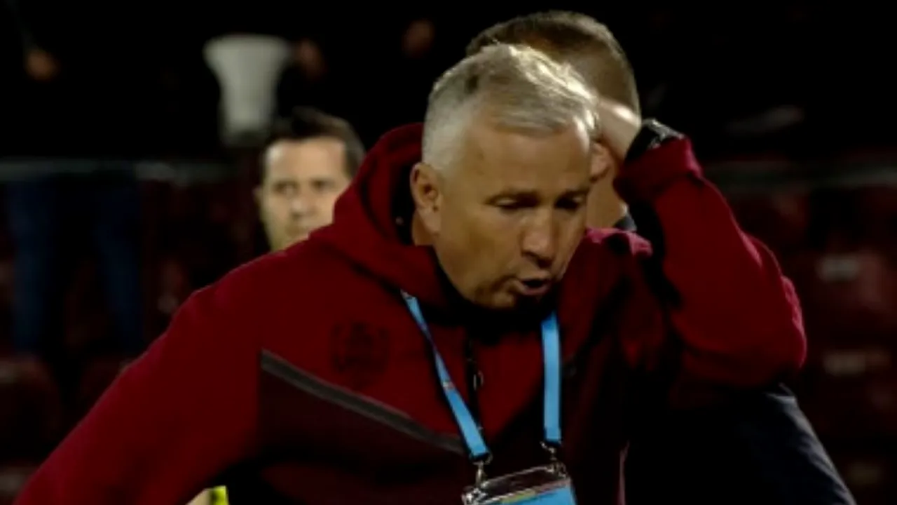 Dan Petrescu nu se poate abține! A început să urle la arbitru și a văzut cartonașul roșu, în CFR Cluj - Unirea Slobozia