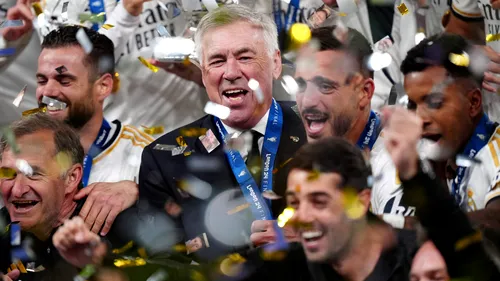 Topul antrenorilor care au câștigat cele mai multe trofee Champions League! Câte are Carlo Ancelotti, după Borussia Dortmund - Real Madrid 0-2: italianul bate record după record