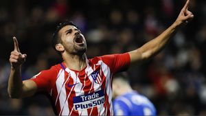 Debut halucinant pentru Diego Costa pe noul stadion al lui Atletico Madrid! Arbitrul i-a arătat cartonașul roșu după ce a înscris și s-a dus să se bucure alături de fani 