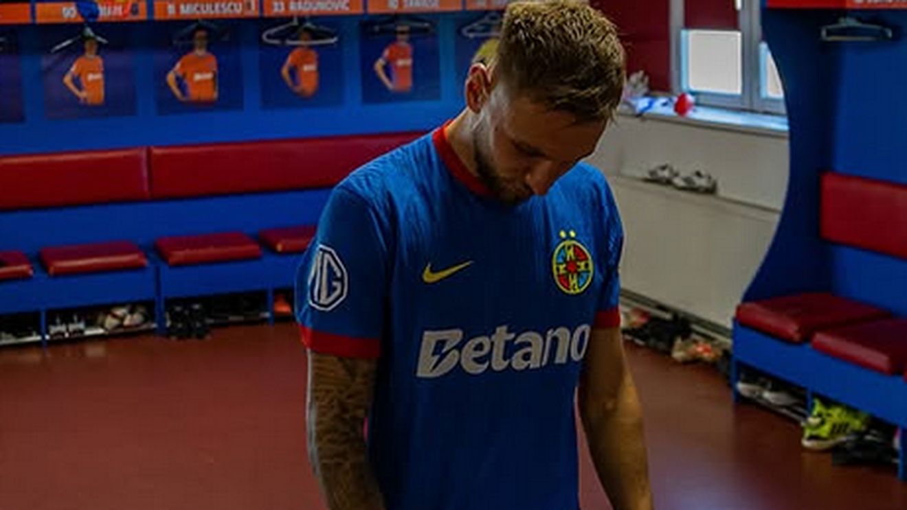 Denis Drăguș s-a pozat în vestiarul lui FCSB, iar mesajul le va intra la suflet suporterilor roș-albaștri: „Aici sunt acasă!”
