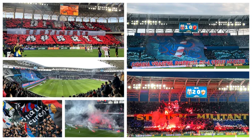 FOTO | Atmosferă de poveste în Ghencea! Ultrașii, spectacol ca pe vremuri în Steaua - Dinamo