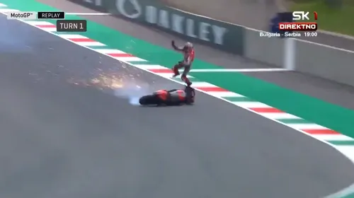 VIDEO | Accident îngrozitor în MotoGP! Pilot Ducati, aruncat în aer la peste 340 km/h