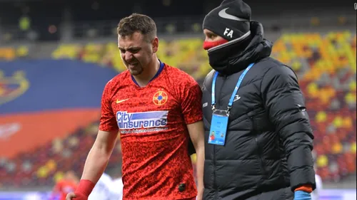 Andrei Miron, călcat pe mână de un adversar la FCSB - Gaz Metan. Imagini greu de privit! Medicii au intervenit imediat să-i oprească sângerarea