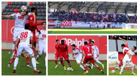 ”Călăreții roșii”, puși pe fugă de ”câini” la primul meci susținut acasă la Sibiu! Arbitraj dezastuos al ecusonului FIFA Barbu! Dinamoviștii, ca acasă pe ”Municipal”