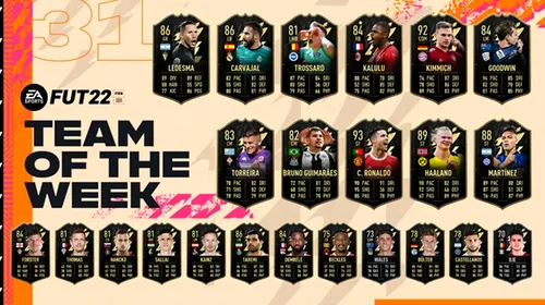 Team Of The Week în FIFA 22! EA Sport lansează o nouă serie pentru jucătorii săptămânii în Ultimate Team
