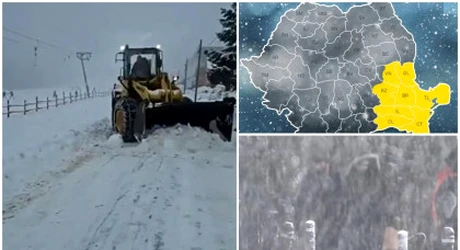 Ciclonul polar loveşte România în noaptea de sâmbătă. 7 judeţe intră sub cod galben de ninsori şi viscol