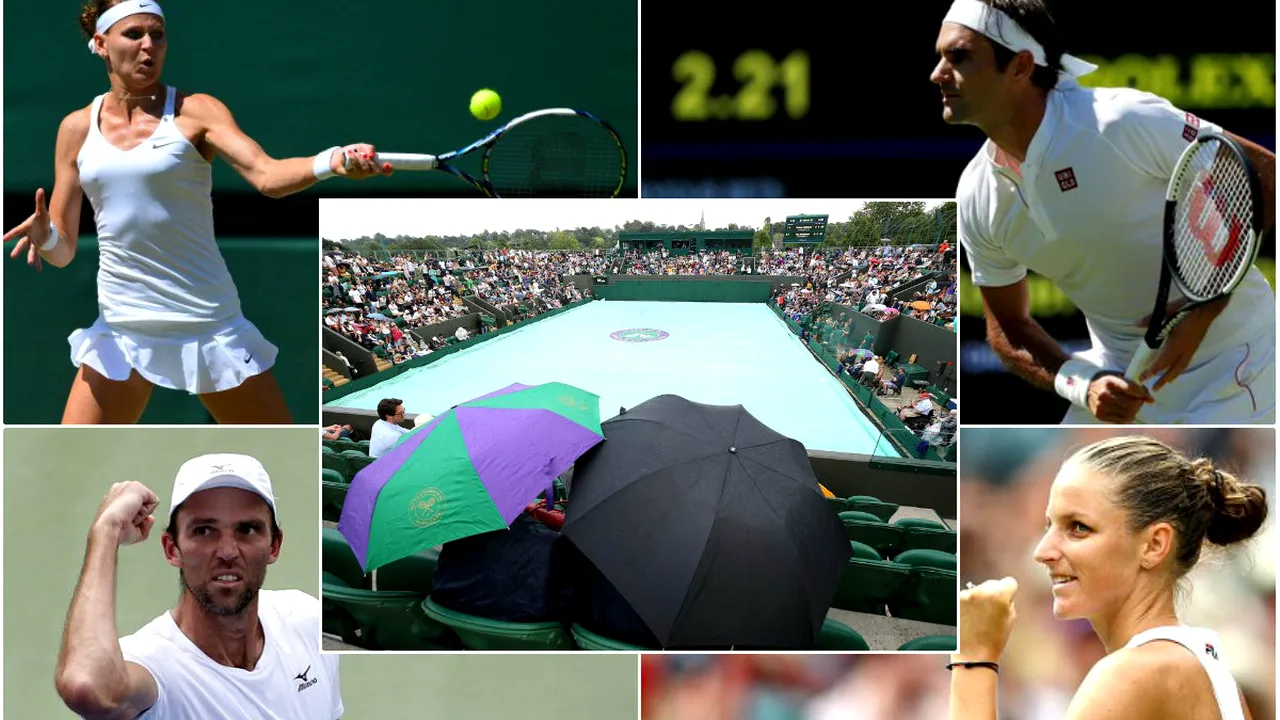 3 repere ale zilei a 3-a la Wimbledon 2018. Ploaia a intervenit, Federer a fost mai mult ca perfect la serviciu, duel fabulos între giganți și o notă surprinzătoare pentru jocul unei rivale a Simonei Halep