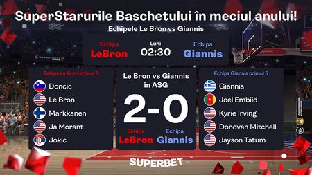 SuperMeciul starurilor! Poate echipa lui Giannis să oprească hegemonia echipei lui LeBron?