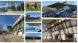 Ca după război! Cum arată stadionul din Slatina, care găzduiește meciuri din Liga 2. A trecut un an și jumătate de când se sărbătorea aprobarea Guvernului și nimic nu s-a schimbat!