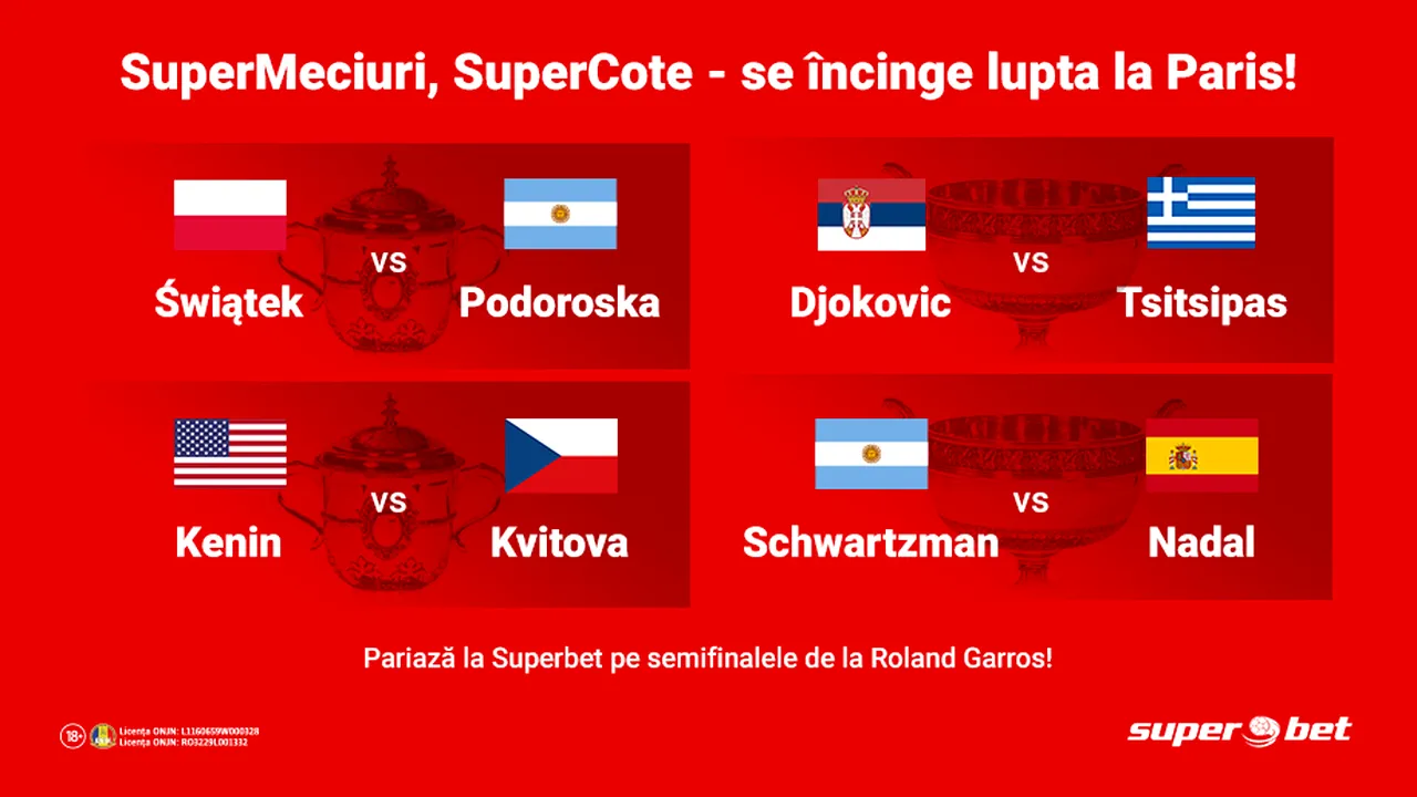 Roland Garros-ul surprizelor își stabilește câștigătorii. Pariezi pe o finală Djokovic - Nadal?