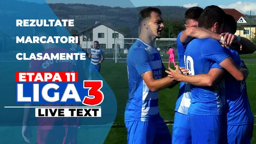 Liga 3, etapa 11 | 10-0, scorul rundei, dar s-au înregistrat și 7-1 sau 6-1. Alexandru Pelici a debutat cu eșec la Unirea Alba Iulia, Florentin Petre tot nu a câștigat cu Ungheni. Baia Mare a pierdut cu echipa suporterilor din Satu Mare!