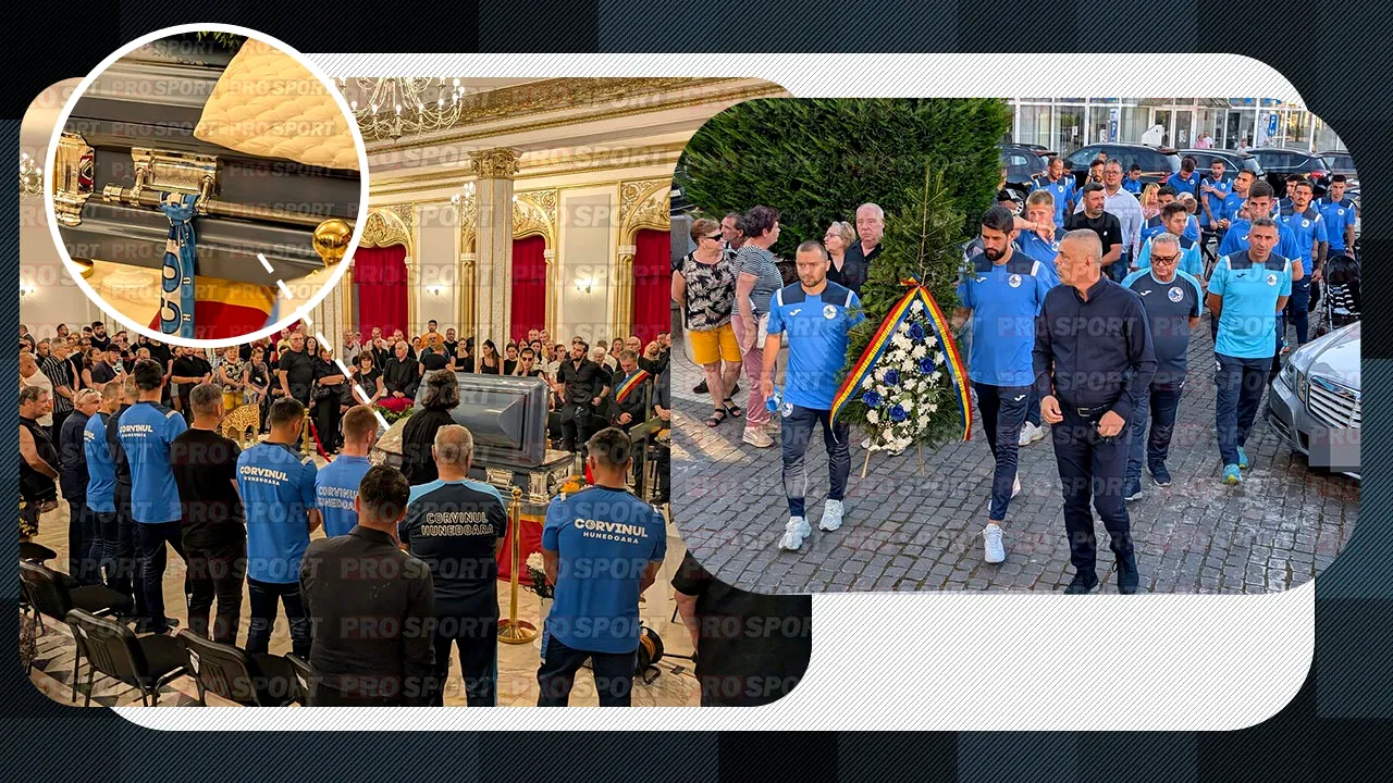 Imaginile durerii de la Hunedoara! Rămasă fără cuvinte, soția lui Mihai Leu a fost consolată de sute de oameni: gestul fotbaliştilor de la Corvinul