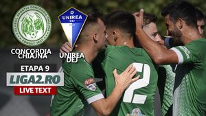 Concordia Chiajna se impune la limită în fața Unirii Dej, după un meci modest, și preia șefia în Liga 2 cel puțin pentru o zi. Golul deciziv, marcat din penalty