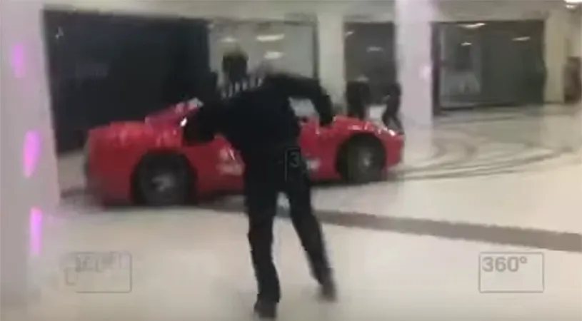 VIDEO | Scene incredibile în Rusia. Un fost primar a intrat cu mașina într-un mall și a făcut drifturi. Gardienii l-au prins abia după 10 minute. Ce a declarat în fața anchetatorilor :)